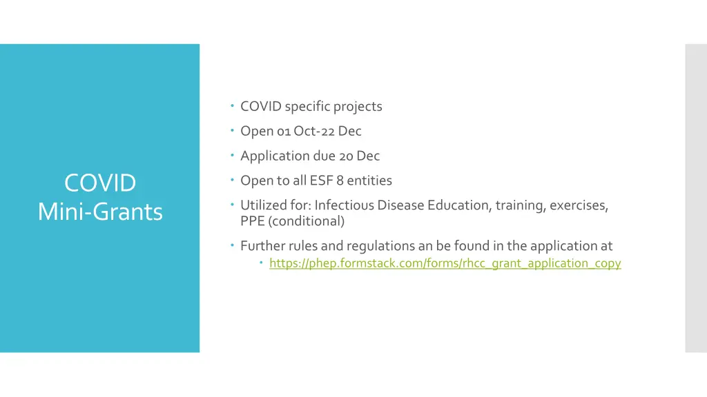 covid specific projects