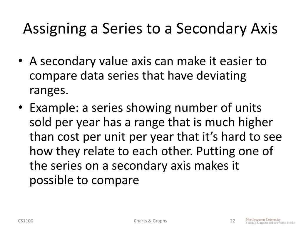 assigning a series to a secondary axis