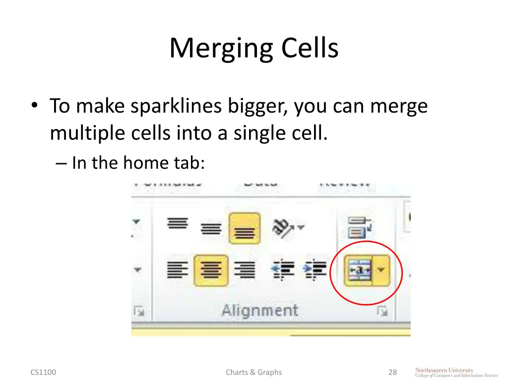 merging cells