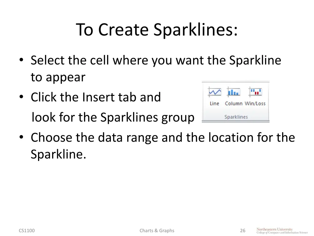 to create sparklines
