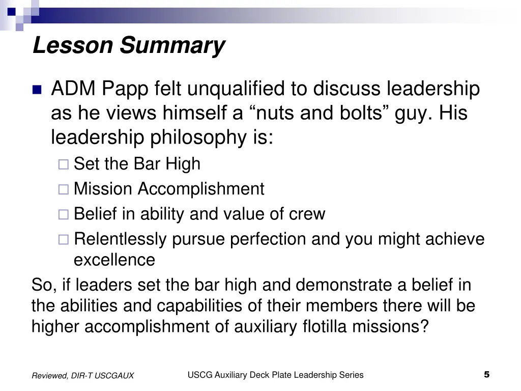 lesson summary