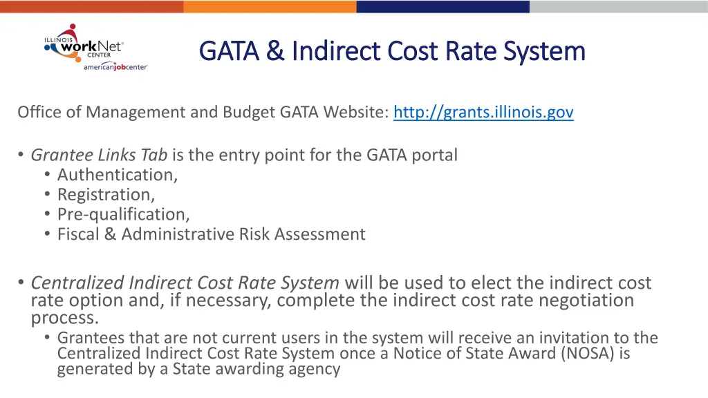 gata indirect cost rate system gata indirect cost
