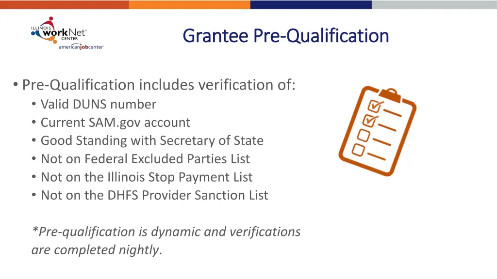 grantee pre grantee pre qualification