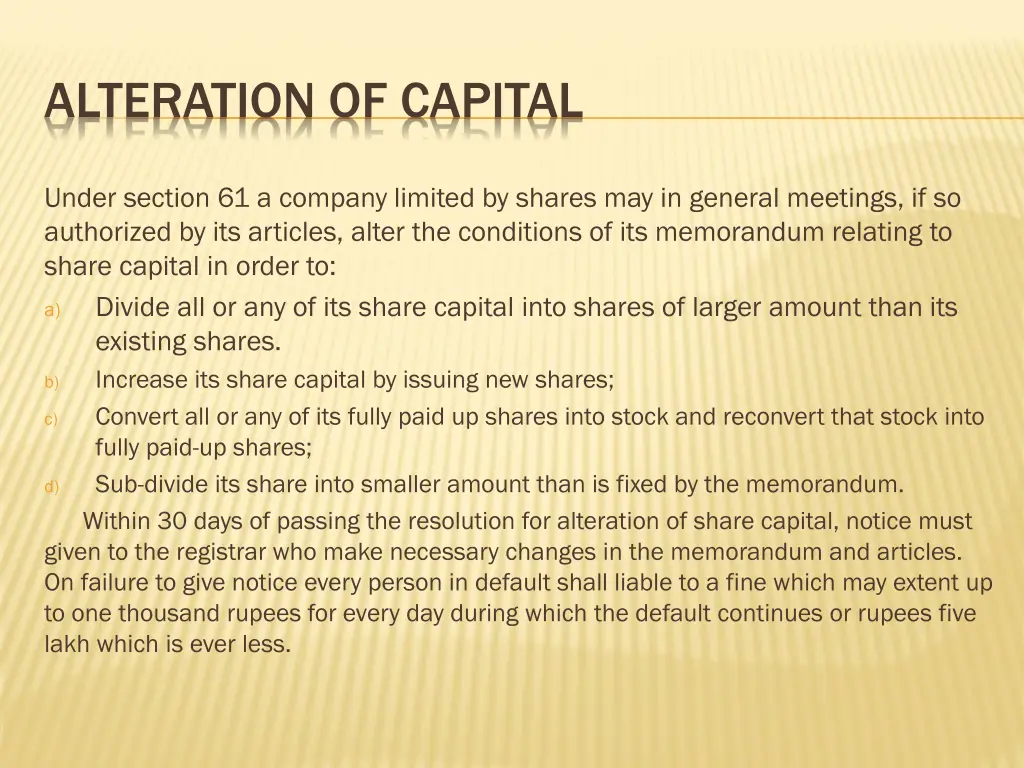 alteration of capital