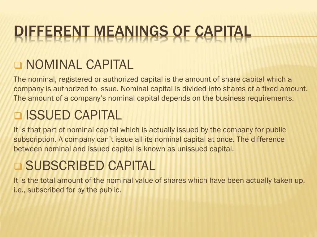 different meanings of capital