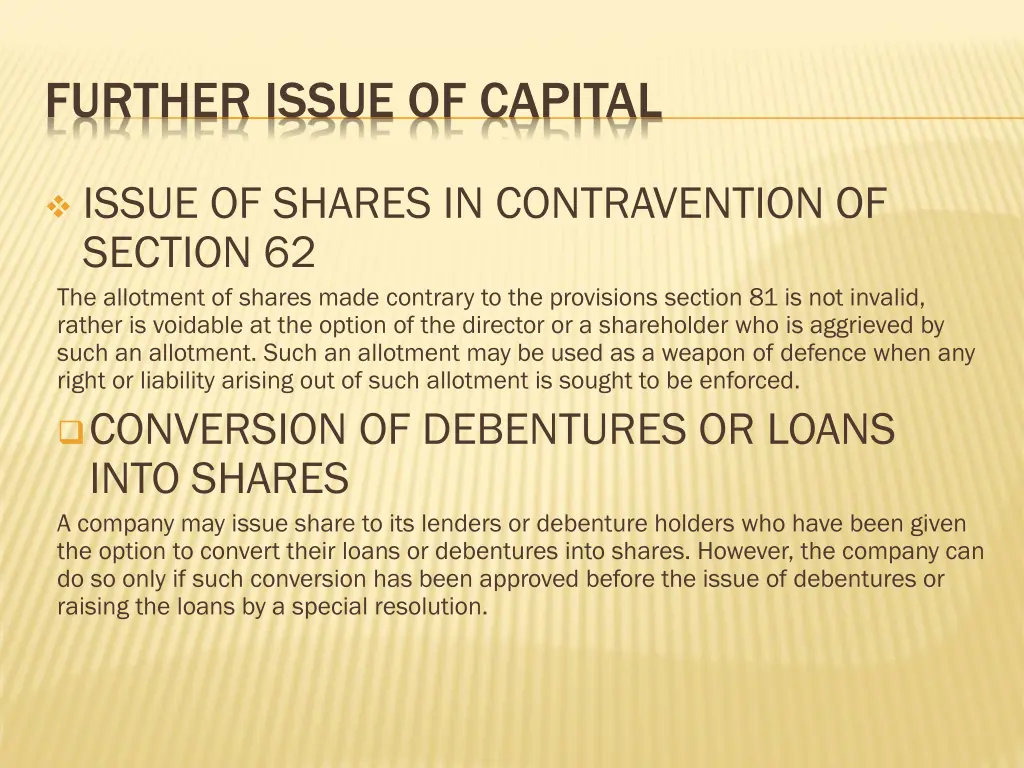 further issue of capital 3