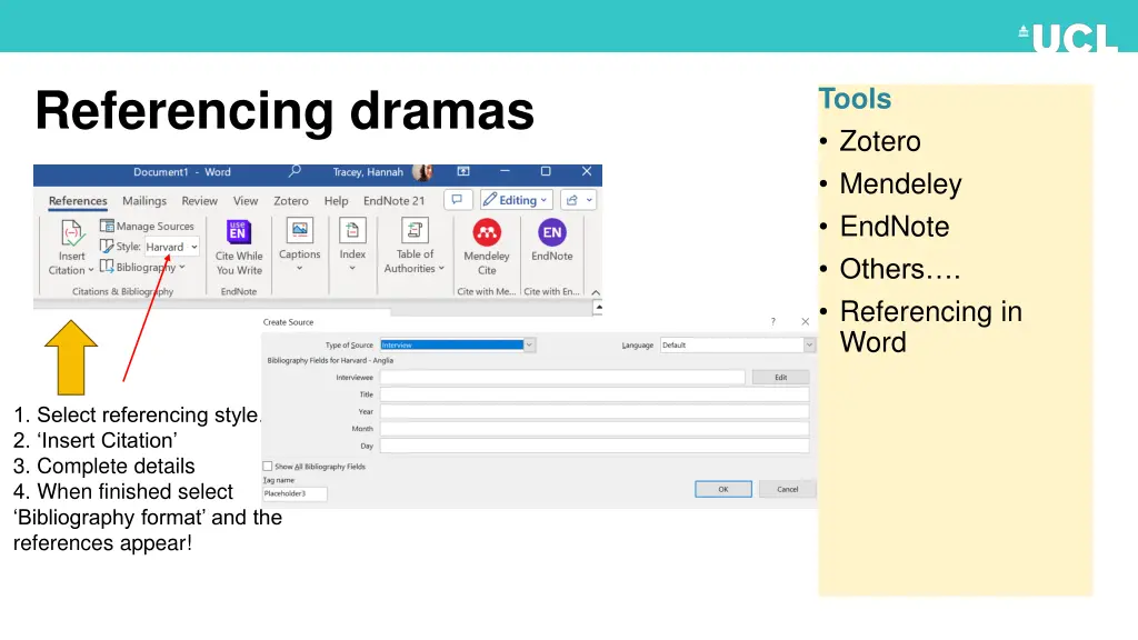 referencing dramas