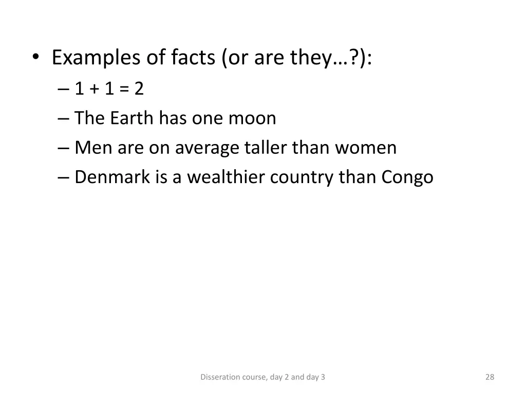 examples of facts or are they 1 1 2 the earth