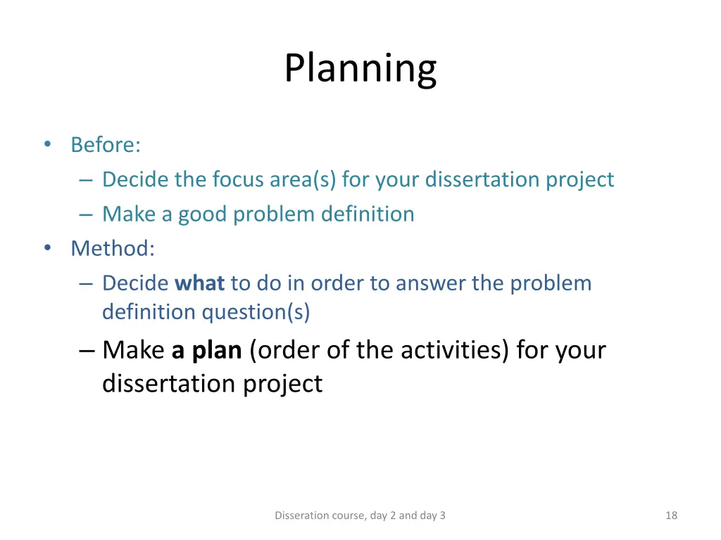 planning