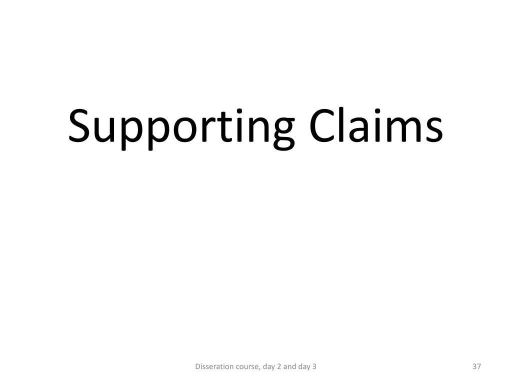supporting claims