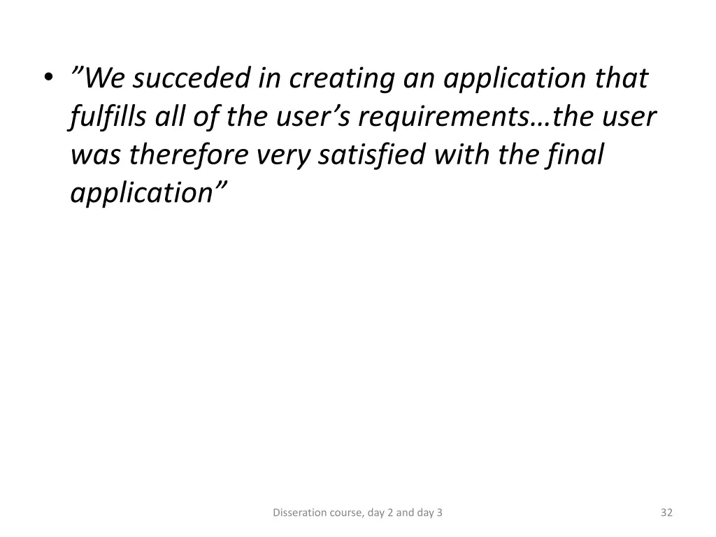 we succeded in creating an application that