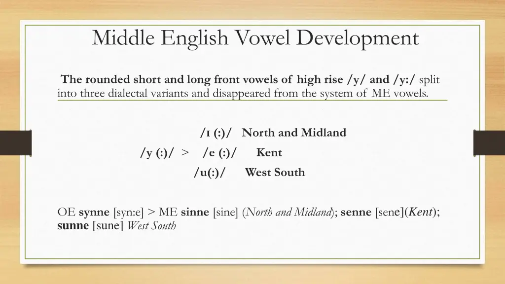 middle english vowel development 1