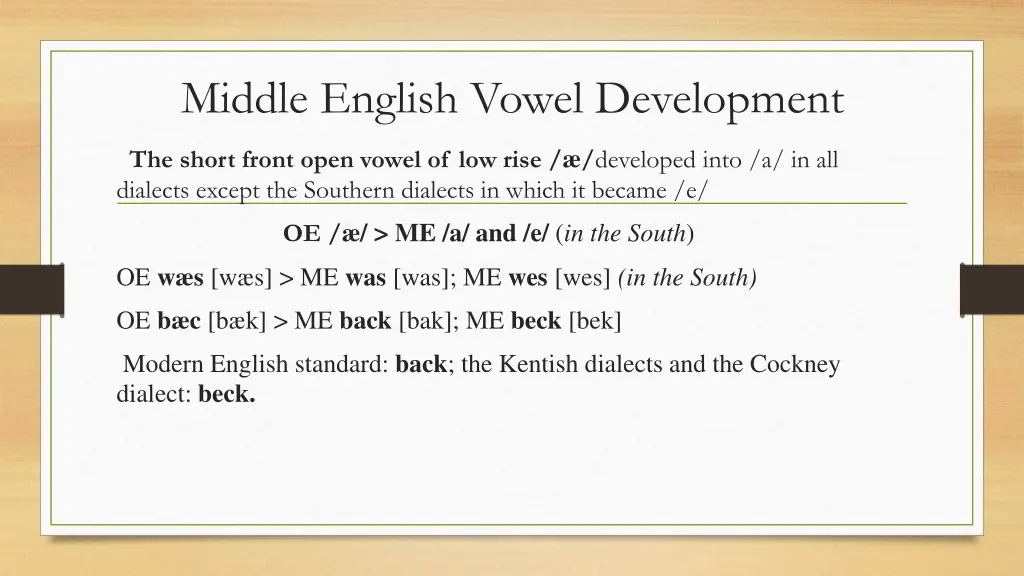 middle english vowel development 3