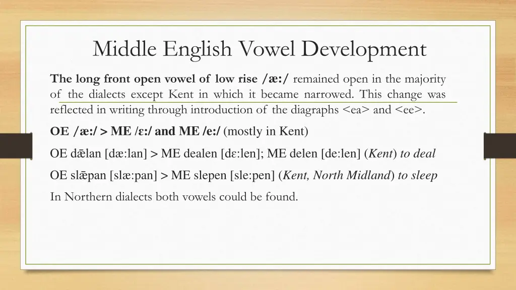middle english vowel development 4