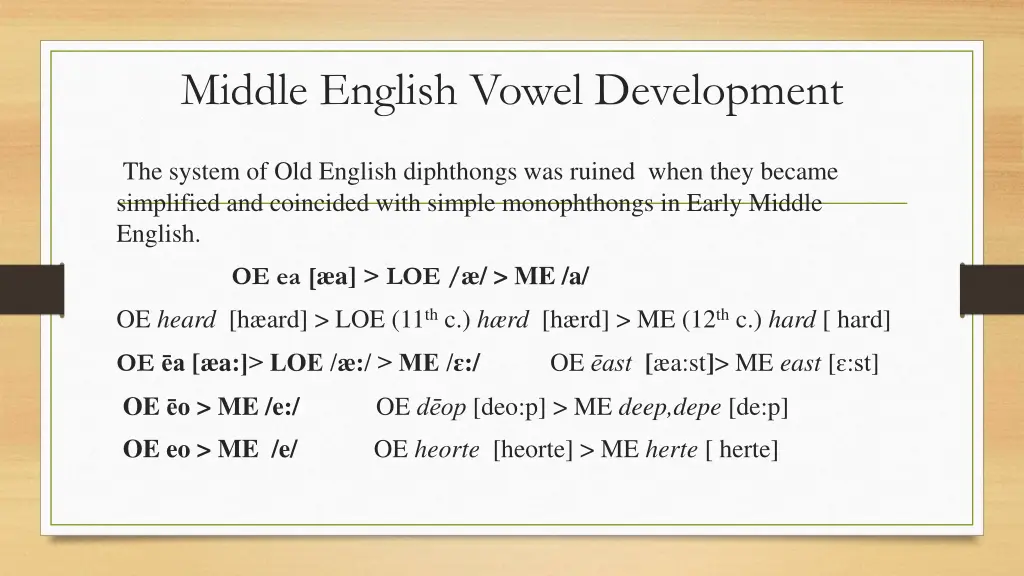 middle english vowel development 5