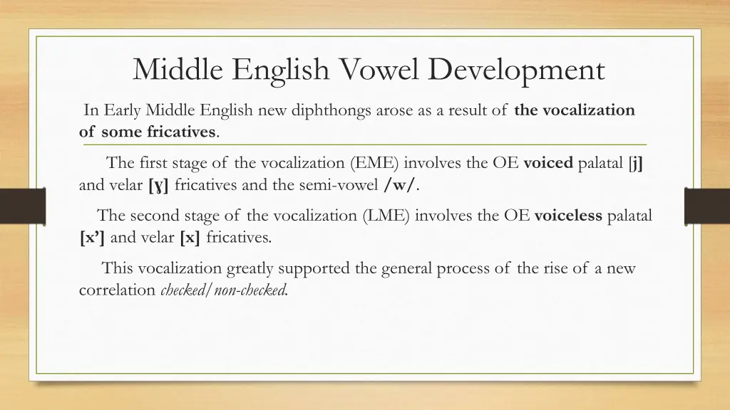 middle english vowel development 6