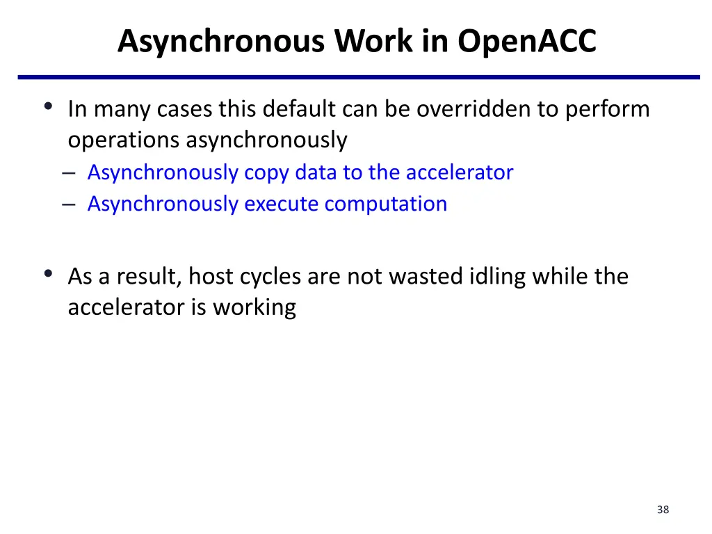 asynchronous work in openacc 2