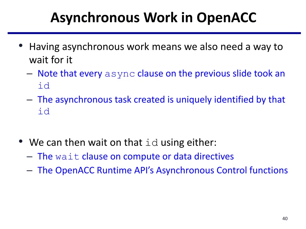 asynchronous work in openacc 4