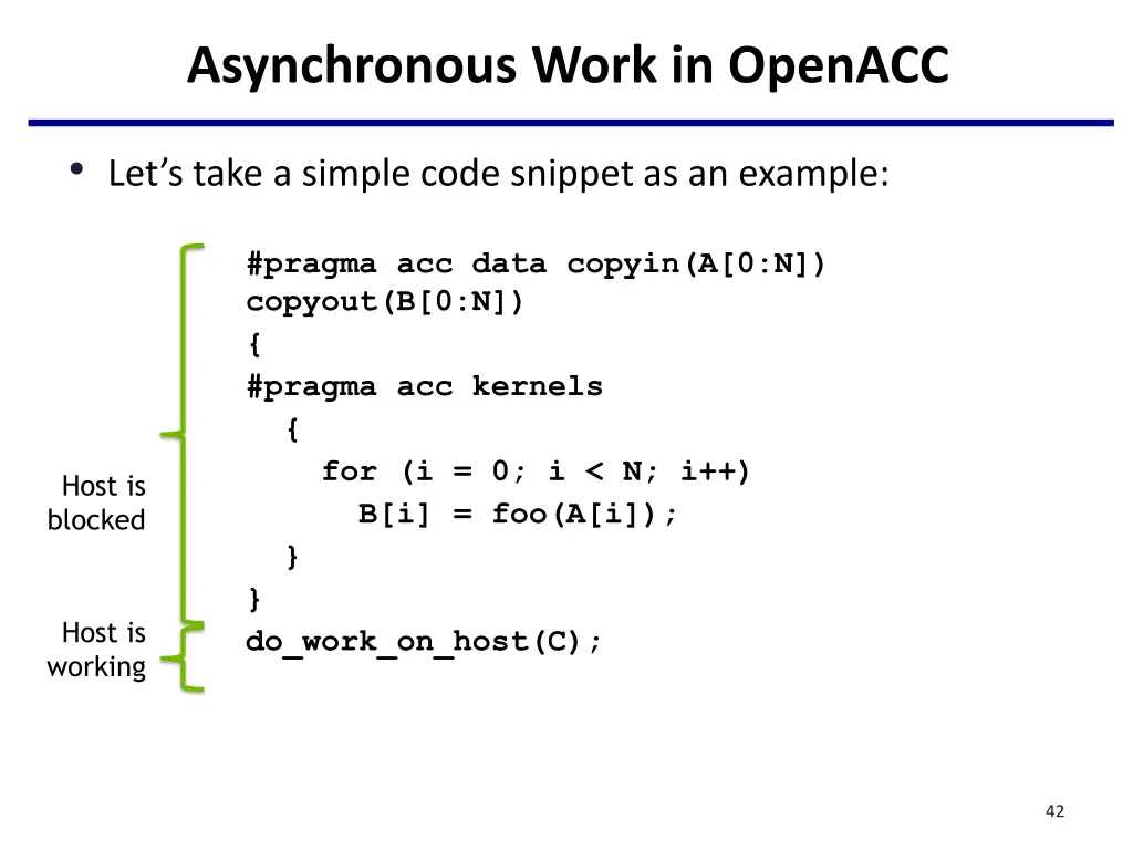 asynchronous work in openacc 6