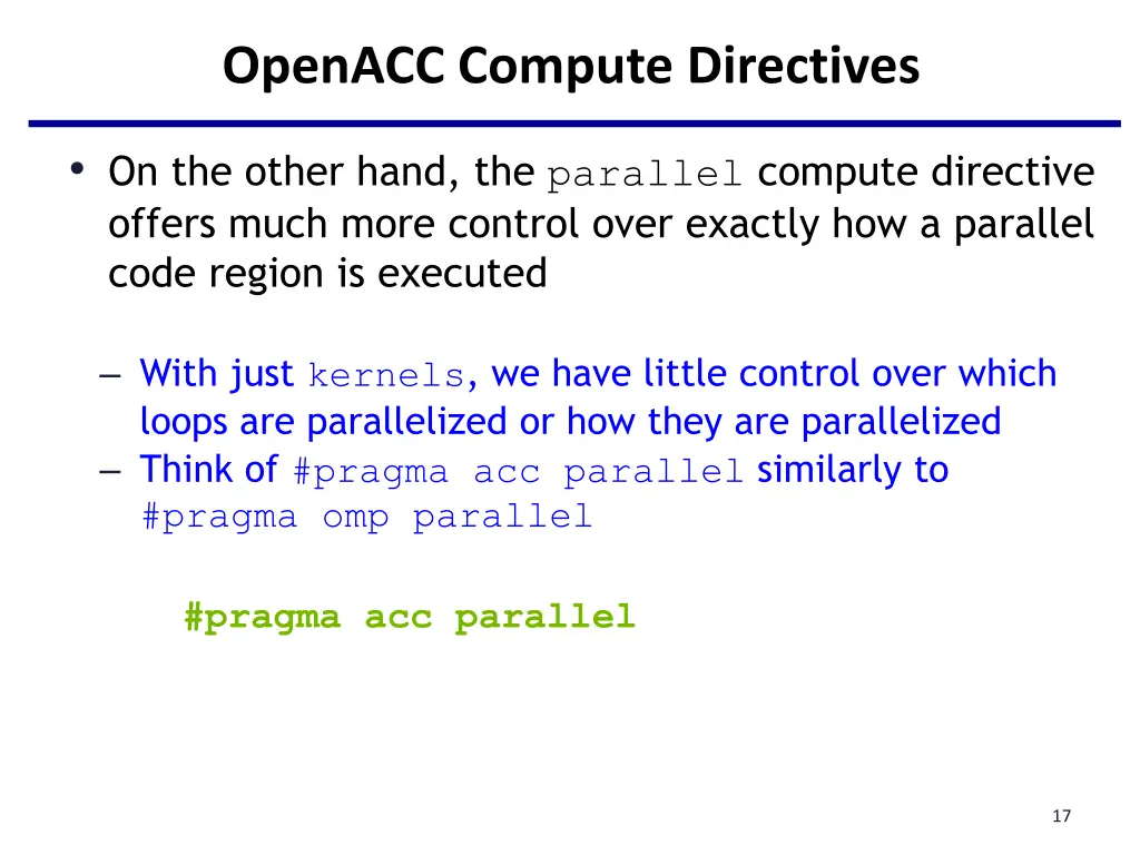 openacc compute directives 3