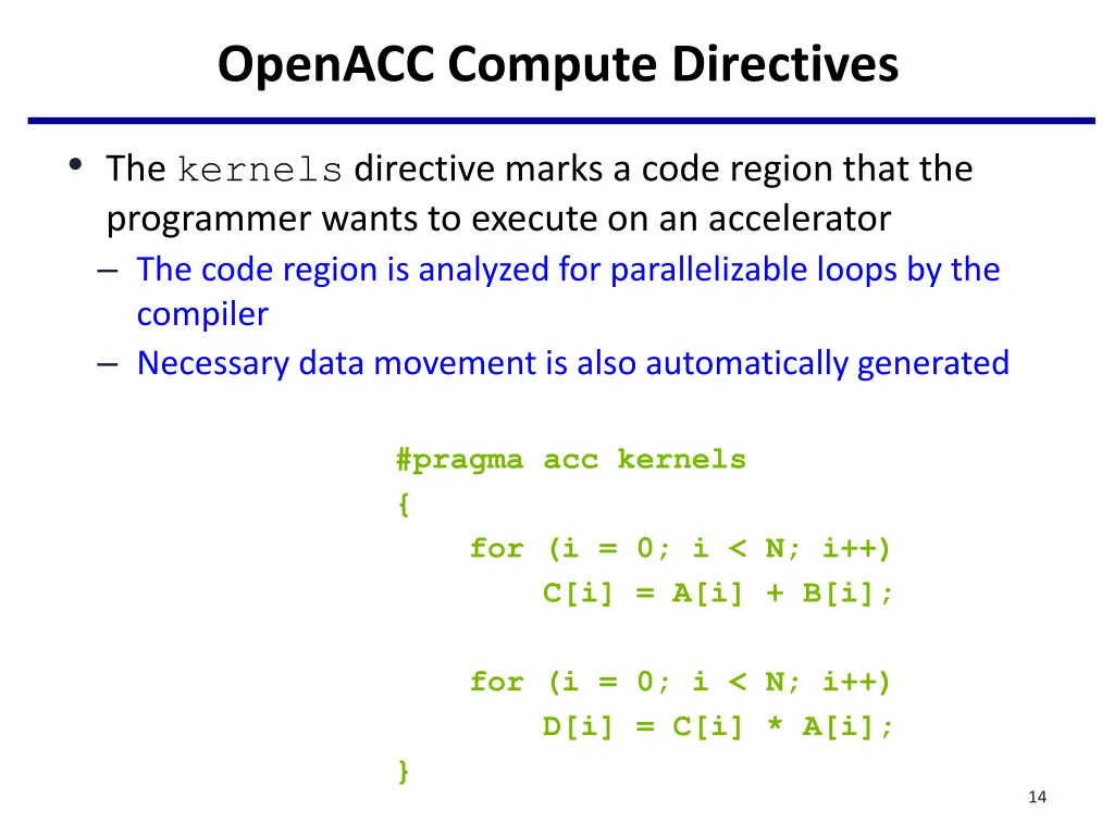 openacc compute directives