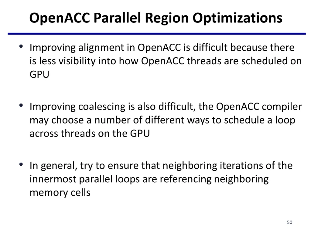 openacc parallel region optimizations 2