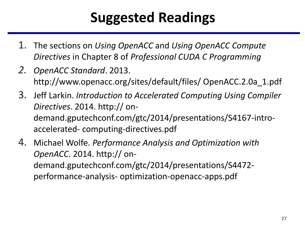 suggested readings