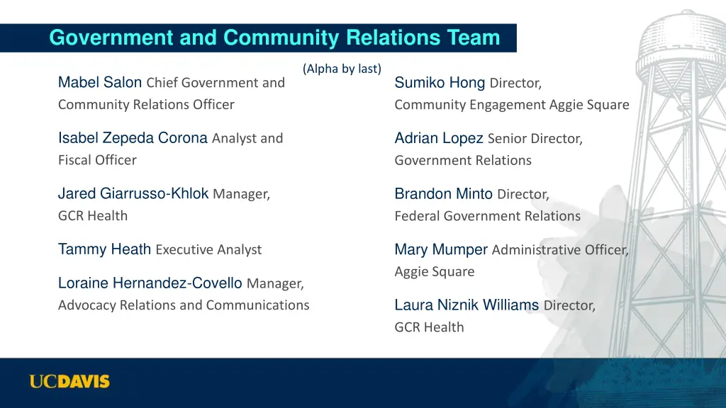 government and community relations team