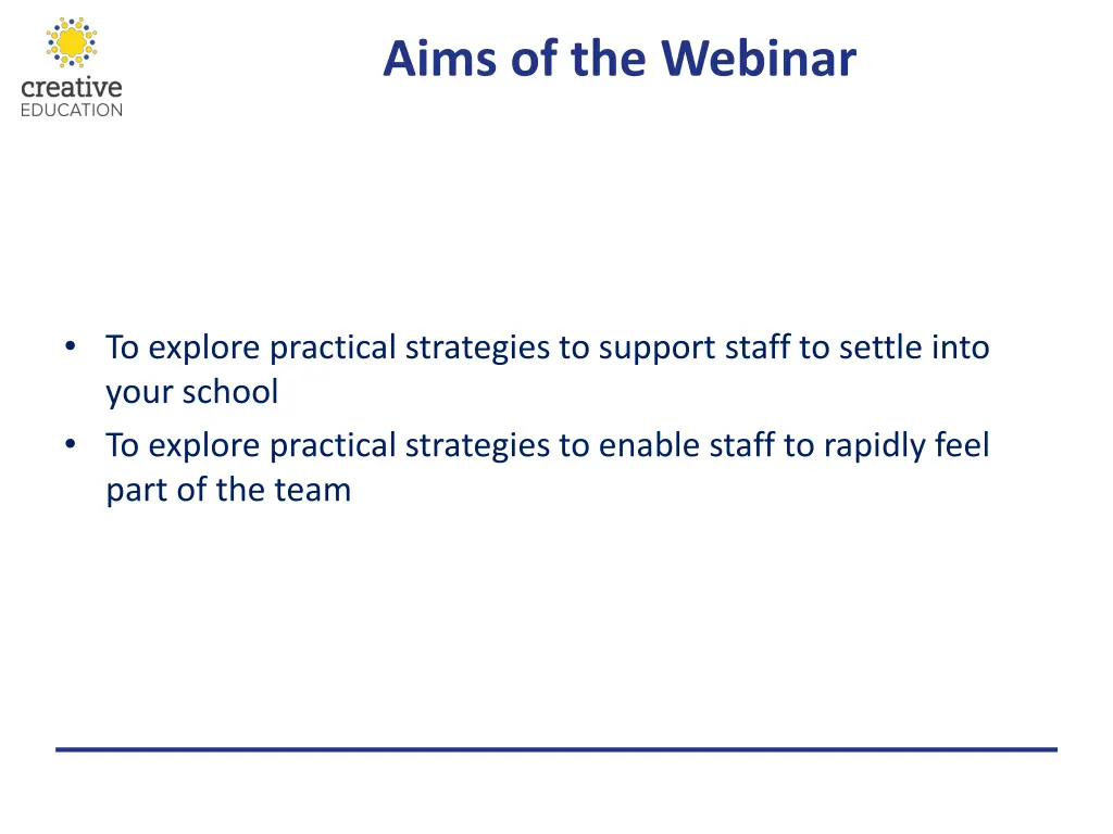 aims of the webinar