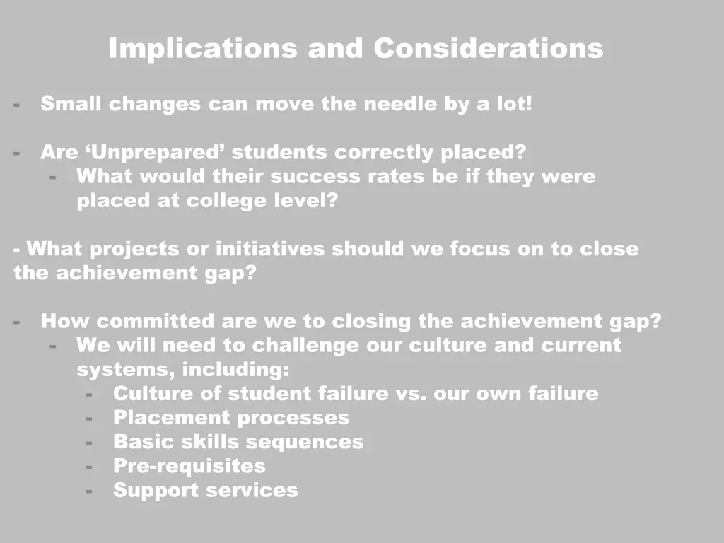 implications and considerations