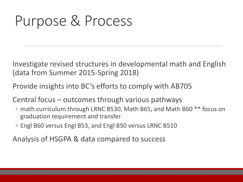 purpose process