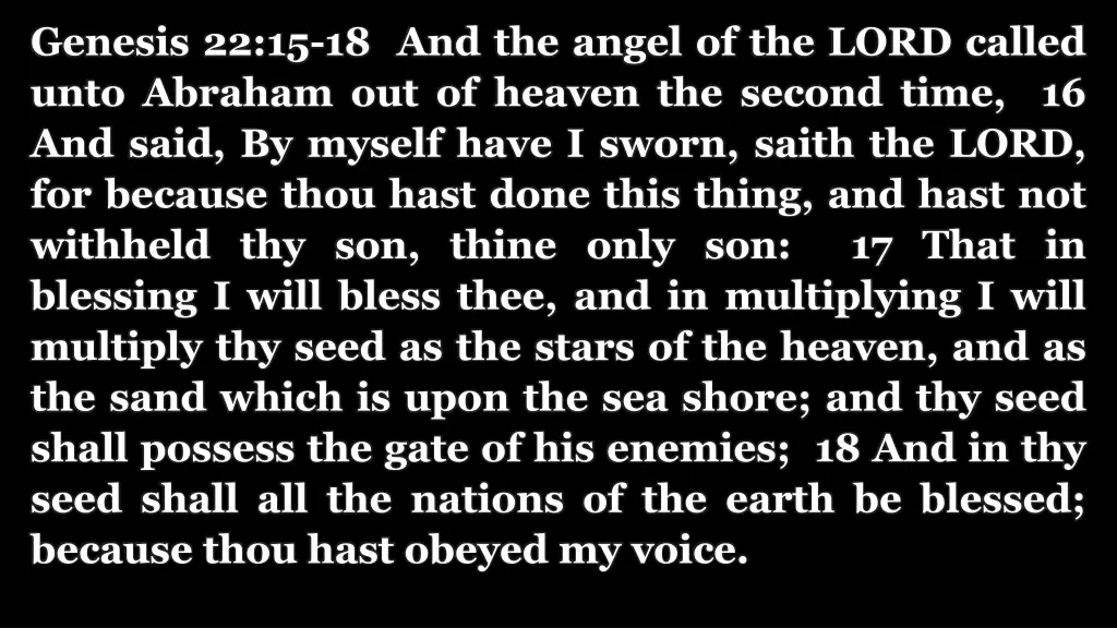 genesis 22 15 18 and the angel of the lord called