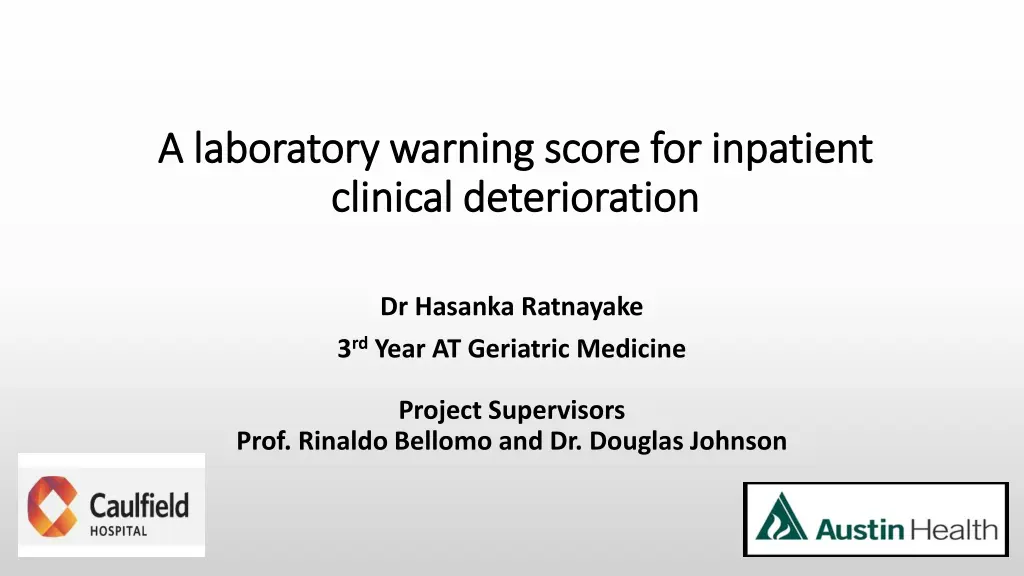 a laboratory warning score for inpatient