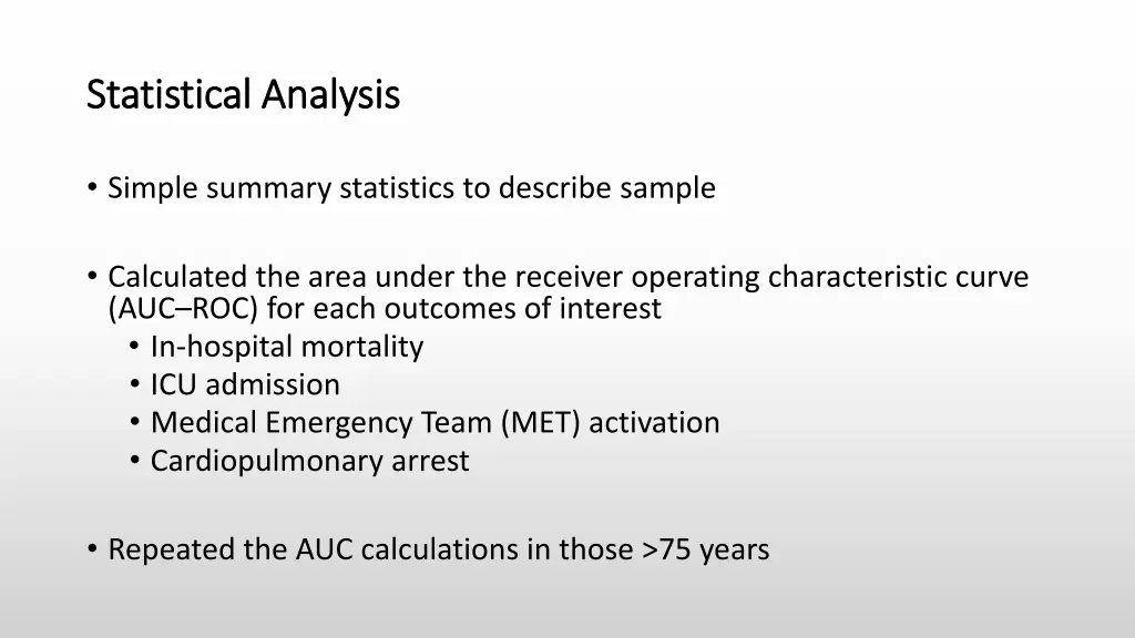 statistical analysis statistical analysis