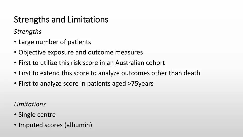 strengths and limitations strengths