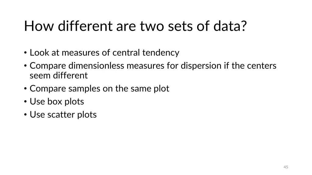 how different are two sets of data