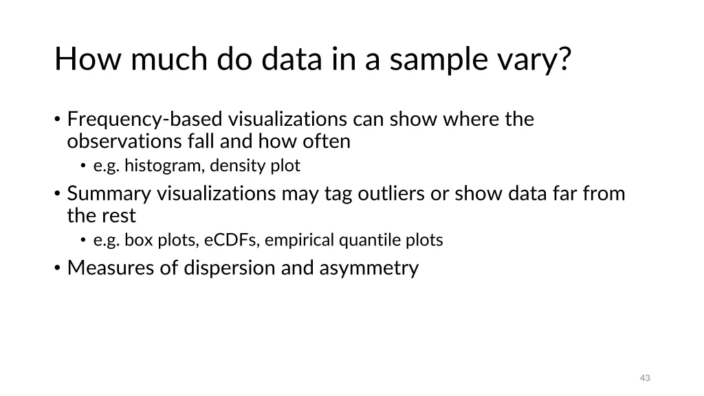 how much do data in a sample vary