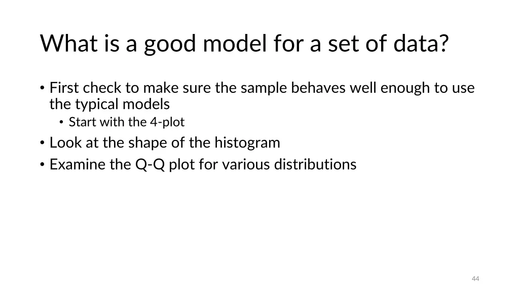 what is a good model for a set of data