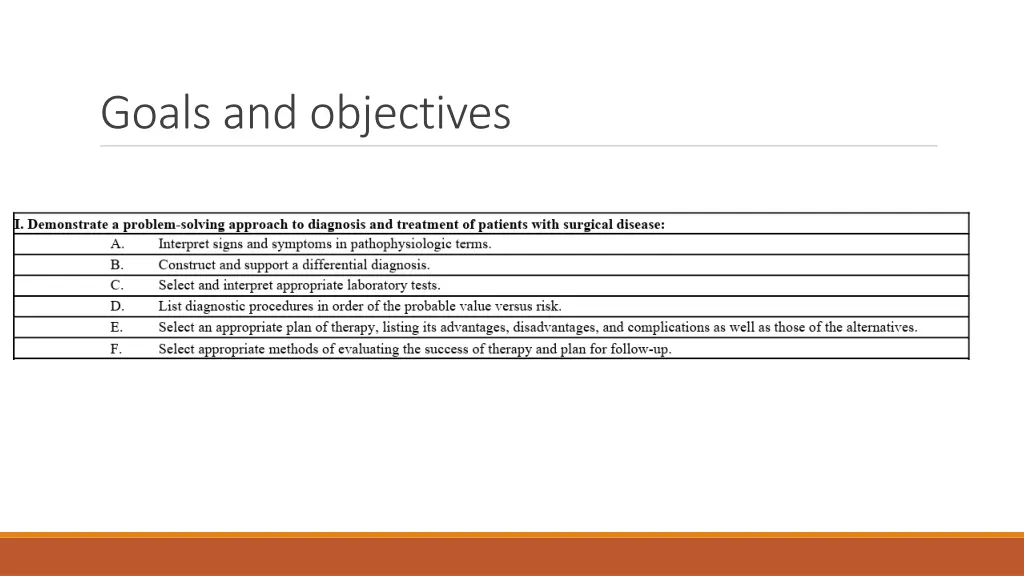 goals and objectives