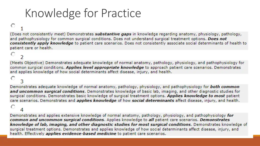 knowledge for practice