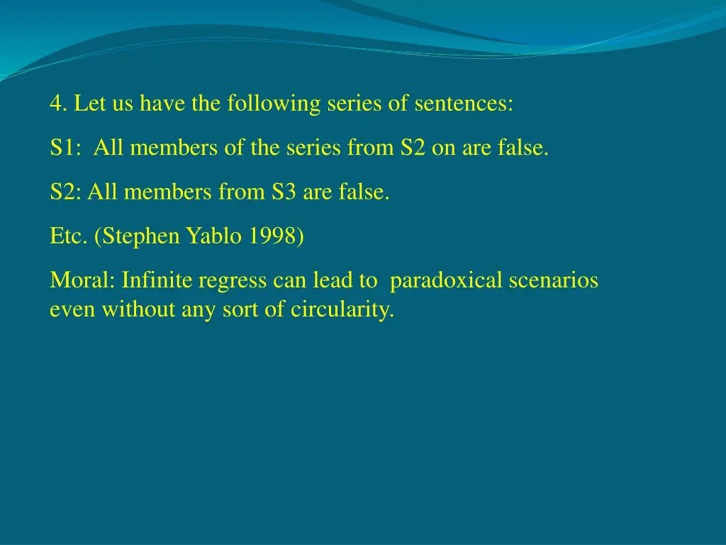 4 let us have the following series of sentences