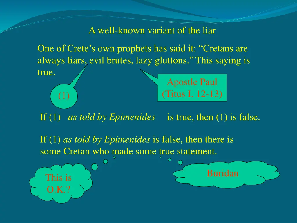 a well known variant of the liar