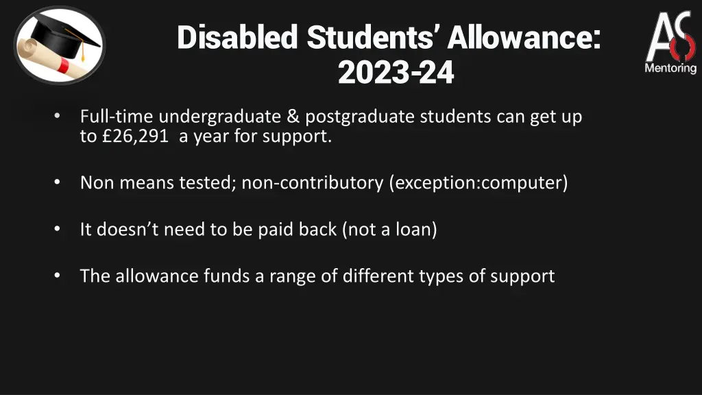 disabled students allowance 2023 24