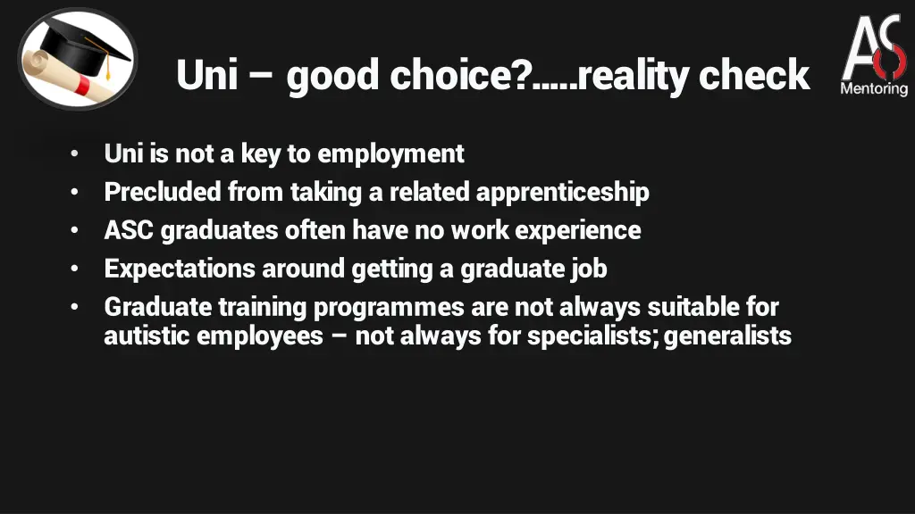 uni good choice reality check