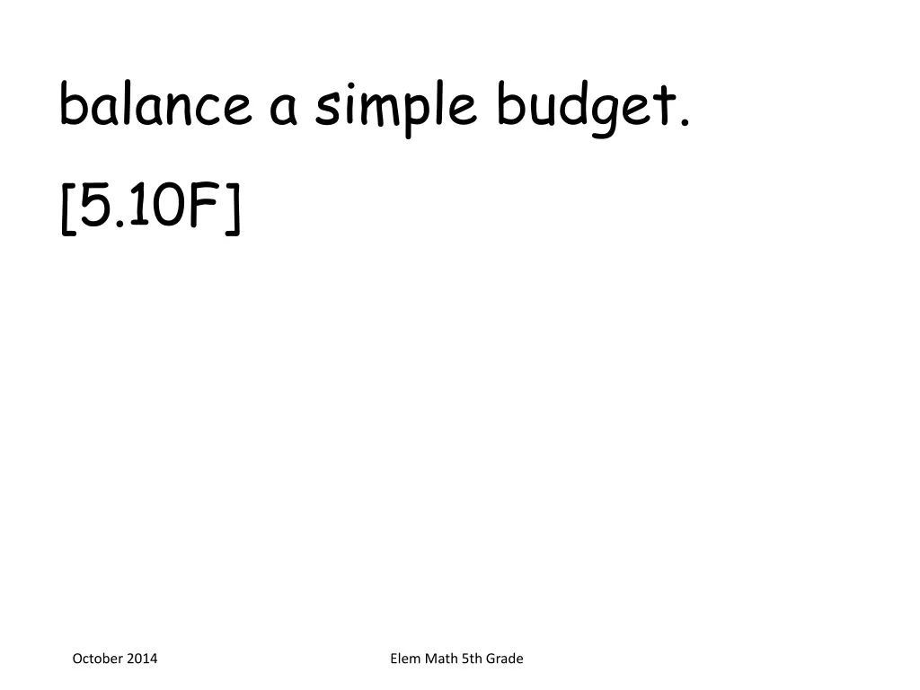 balance a simple budget 5 10f