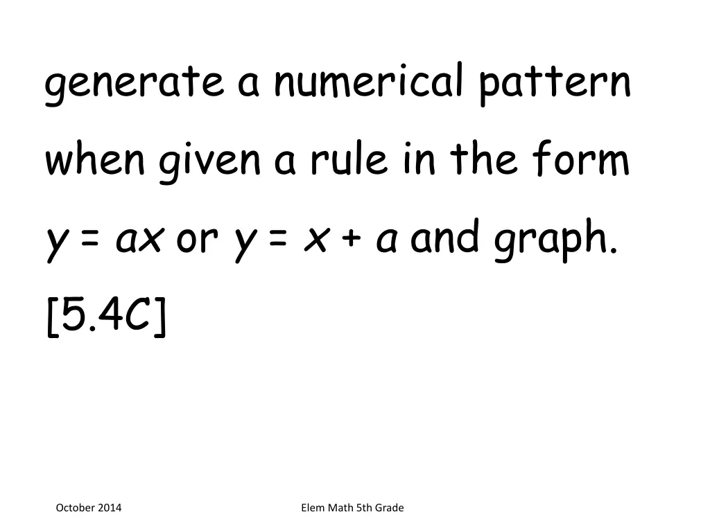 generate a numerical pattern when given a rule