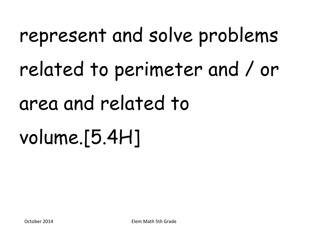represent and solve problems related to perimeter