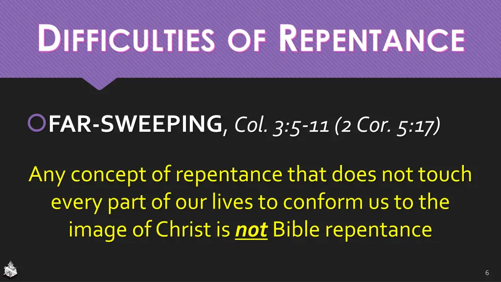 d ifficulties of r epentance 1