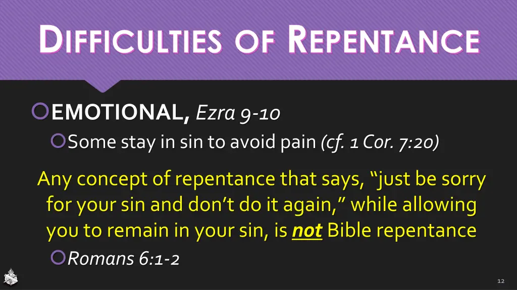 d ifficulties of r epentance 7