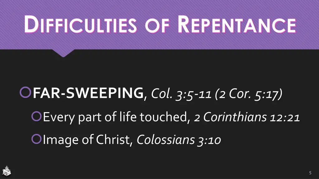 d ifficulties of r epentance